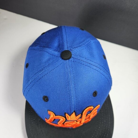 Neff Headwear Flat Bill Snapback Cap Hat Black Blue Orange Adjustable - Picture 3 of 12